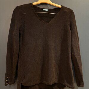 J McLaughlin Slinky V Neck Black Sweater - M